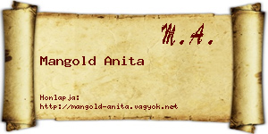 Mangold Anita névjegykártya